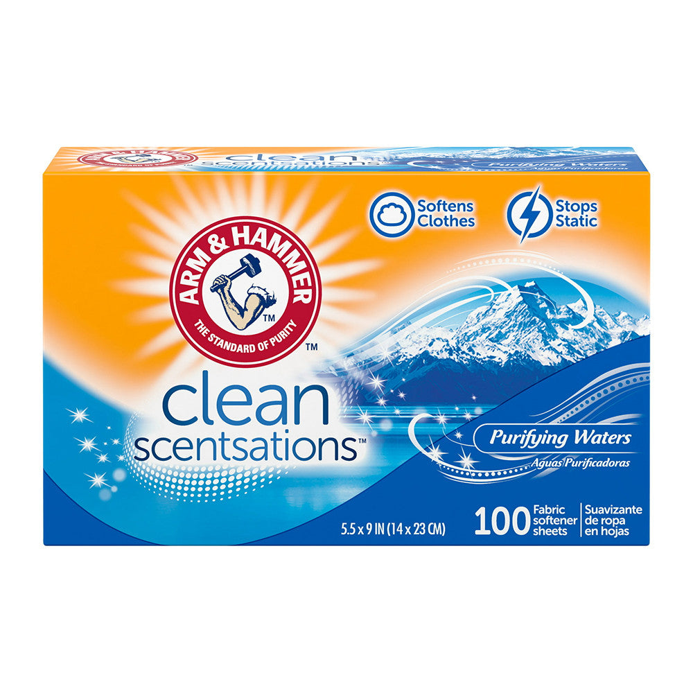 Arm and Hammer Fabric Softener Sheets Purifying Waters, 100 Ct